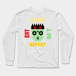 i love NFT ,Eat Sleep Nft Repeat Long Sleeve T-Shirt